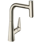 hansgrohe-talis-select-m51-brushed-steel-pullout-kitchen-sink-mixer-tap-72822800-
