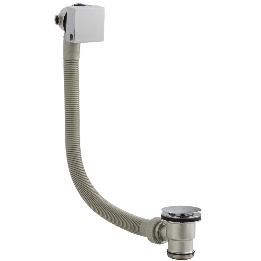 Nuie Chrome Square Slimline Freeflow Bath Filler E317