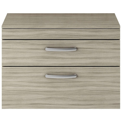 Nuie Athena Driftwood Wall Hung 800mm Cabinet & Worktop - ATH064W