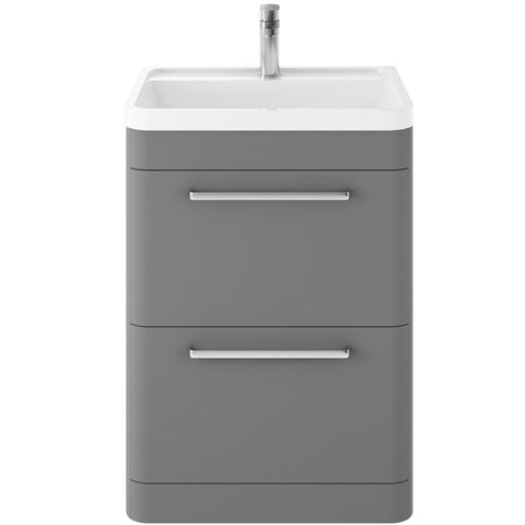 Hudson Reed Solar 600mm Floor Standing 2 Drawer Unit & Basin with Integrated Storage
