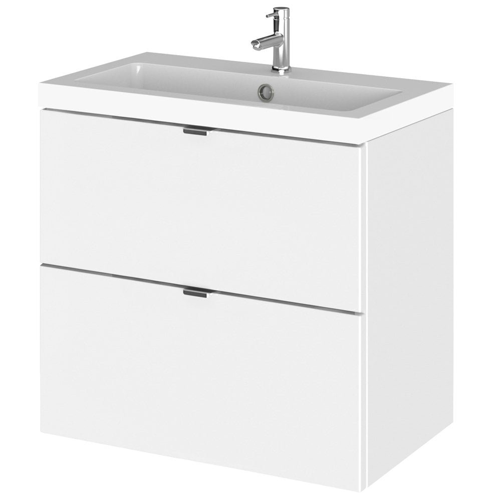 Hudson Reed Fusion 600mm Wall Hung Vanity Unit & Basin with Cabinet
