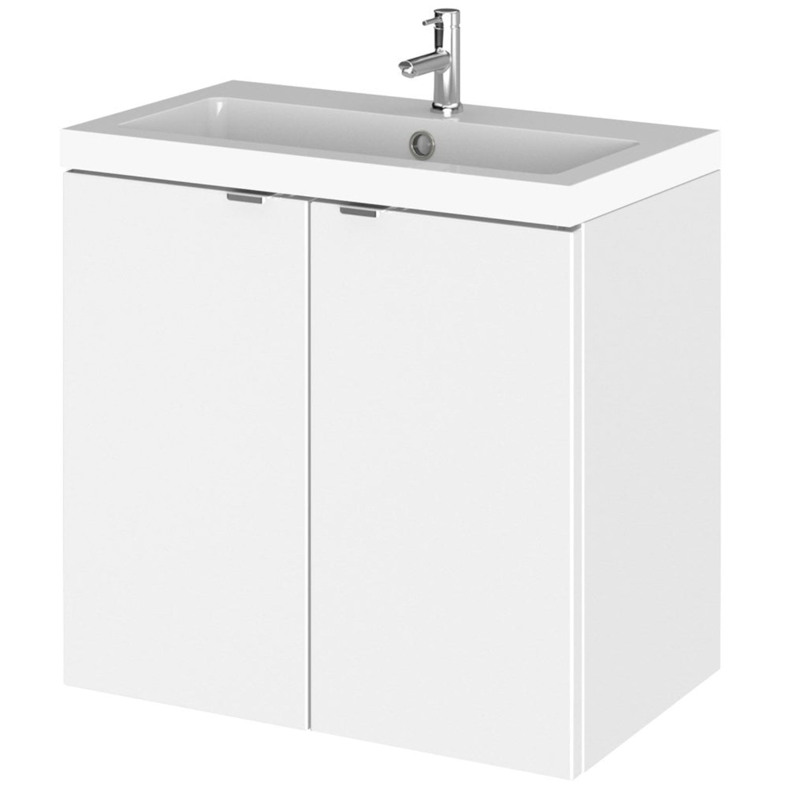 Hudson Reed Fusion 600mm Wall Hung Vanity Unit & Basin with Wall Cabinet Options