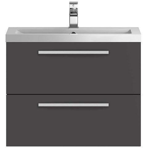Hudson Reed Quartet Gloss Grey 720mm Wall Hung Vanity & Basin QUA006