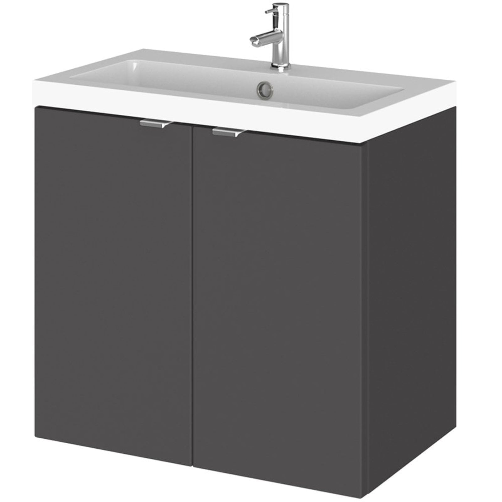 Hudson Reed Fusion 600mm Wall Hung Vanity Unit & Basin with Wall Cabinet Options