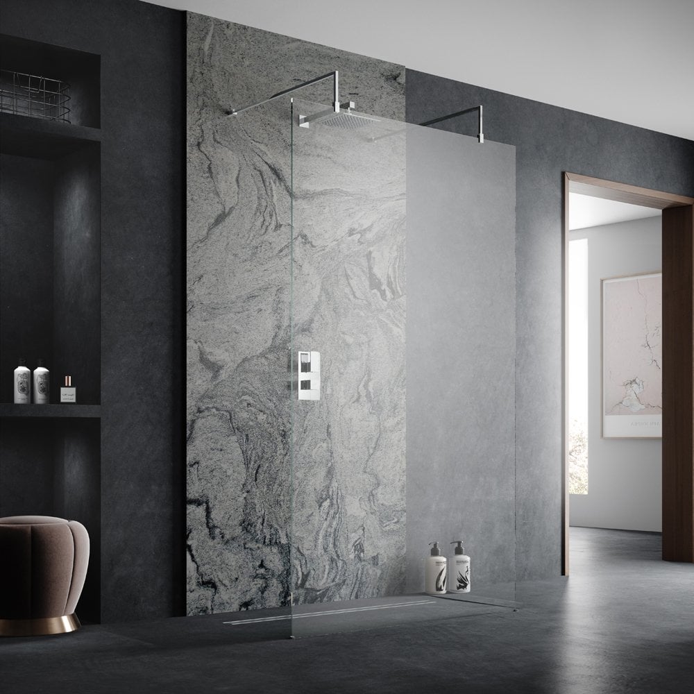 Hudson Reed Walk Through 800mm Wetroom Shower Screen, Support Arm & Feet GPAF080