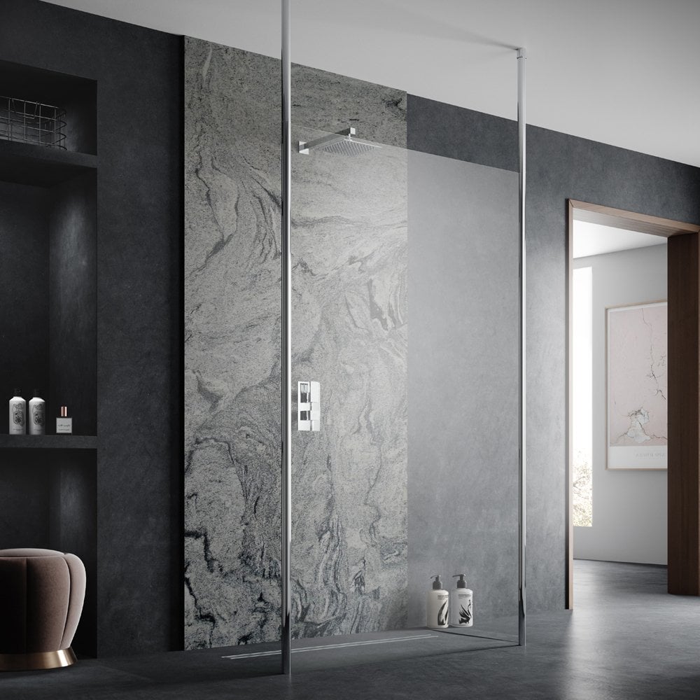 Hudson Reed Walk Through 1000mm Wetroom Shower Screen & Ceiling Posts GPCP10