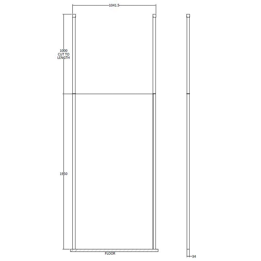 Hudson Reed Walk Through 1000mm Wetroom Shower Screen & Ceiling Posts GPCP10