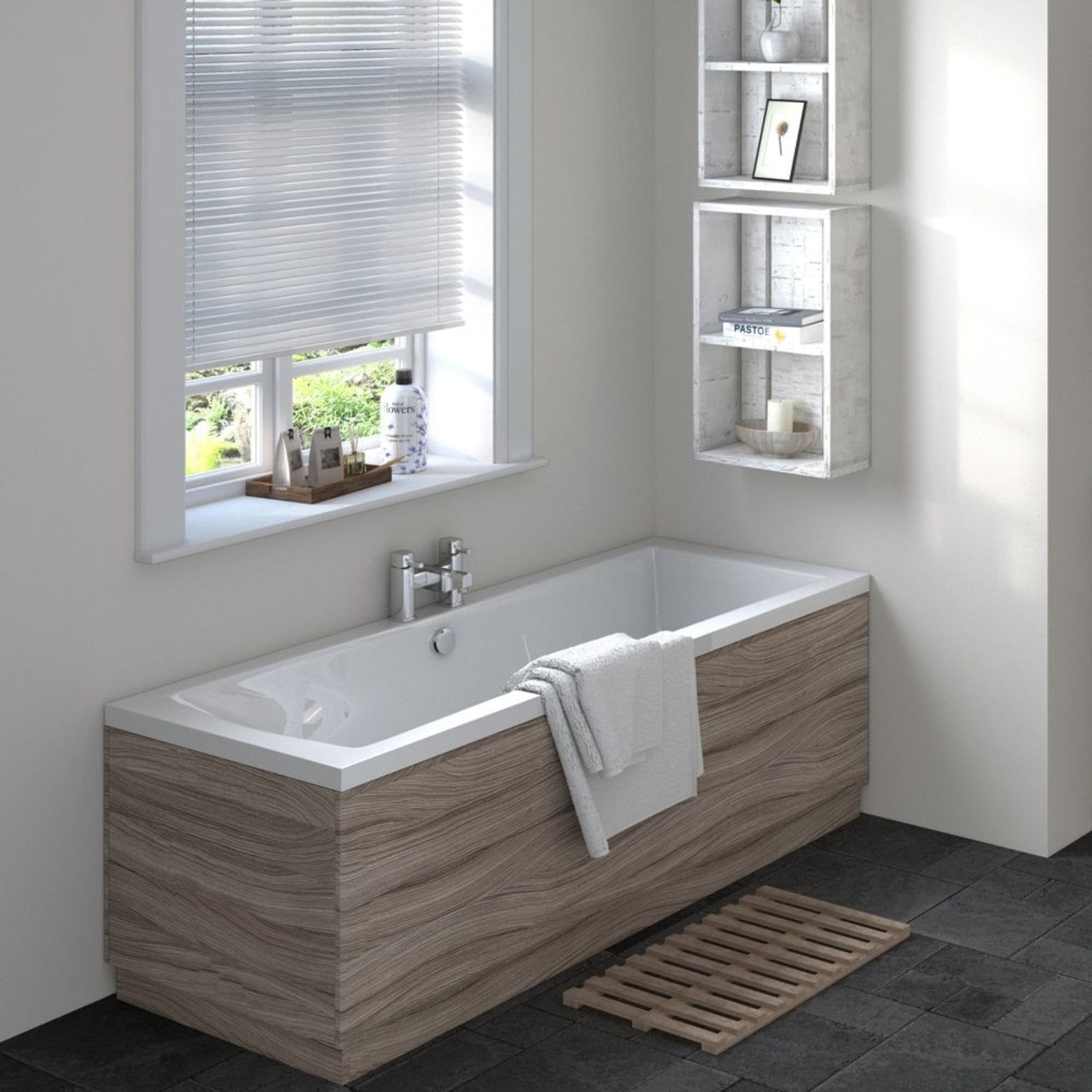 Hudson Reed Fusion Driftwood 750mm Bath End Panel & Plinth - OFF271