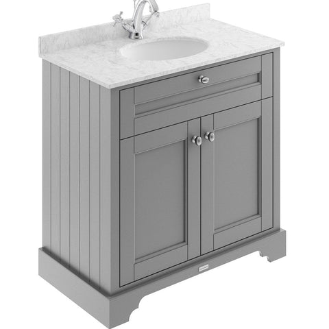 Hudson Reed Old London Storm Grey 800mm Grey Marble & 1TH Basin Vanity LOF229