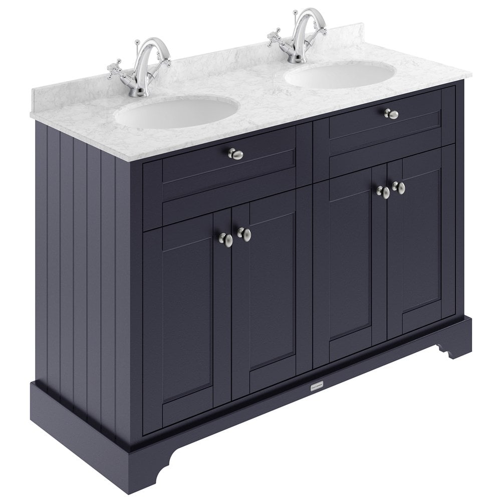 Hudson Reed Old London Twilight Blue 1200mm Grey Marble & 1TH Basin Unit LOF365