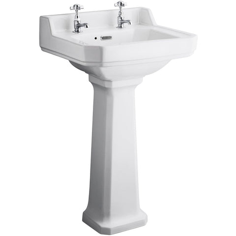 Hudson Reed Richmond 500x350 2th White Basin & Comfort Height Pedestal CCR031