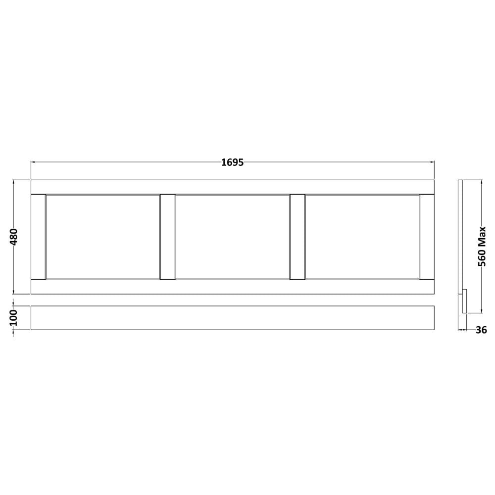 Hudson Reed Old London Timeless Sand 1700mm Front Bath Panel LOP405