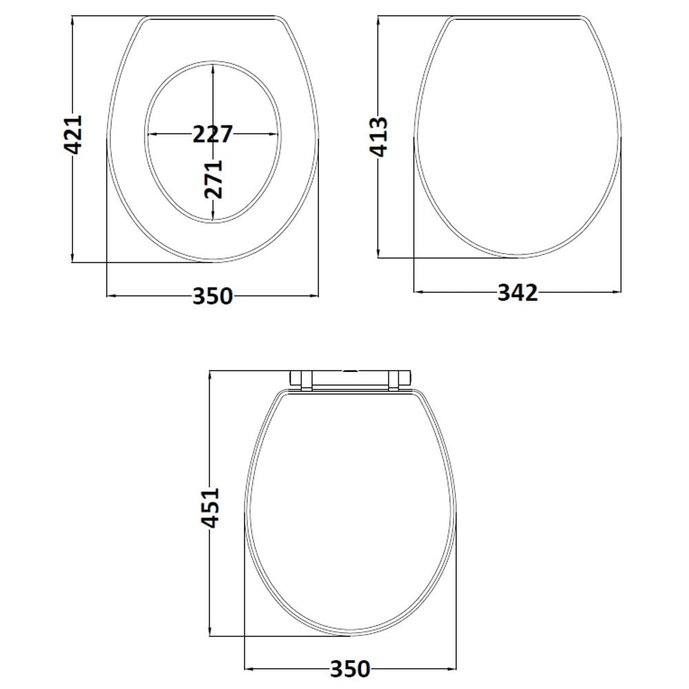 Hudson Reed Richmond 480mm Height Low Level Toilet & Storm Grey Seat