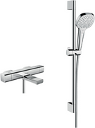 hansgrohe-croma-select-e-chrome-ecostat-e-combi-set-065m-with-croma-select-e-110-hand-shower-and-bath-filler-
