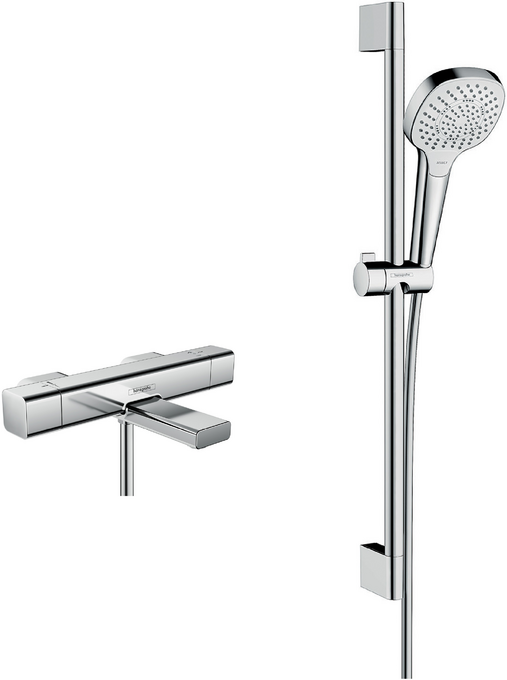 hansgrohe-croma-select-e-chrome-ecostat-e-combi-set-065m-with-croma-select-e-110-hand-shower-and-bath-filler-