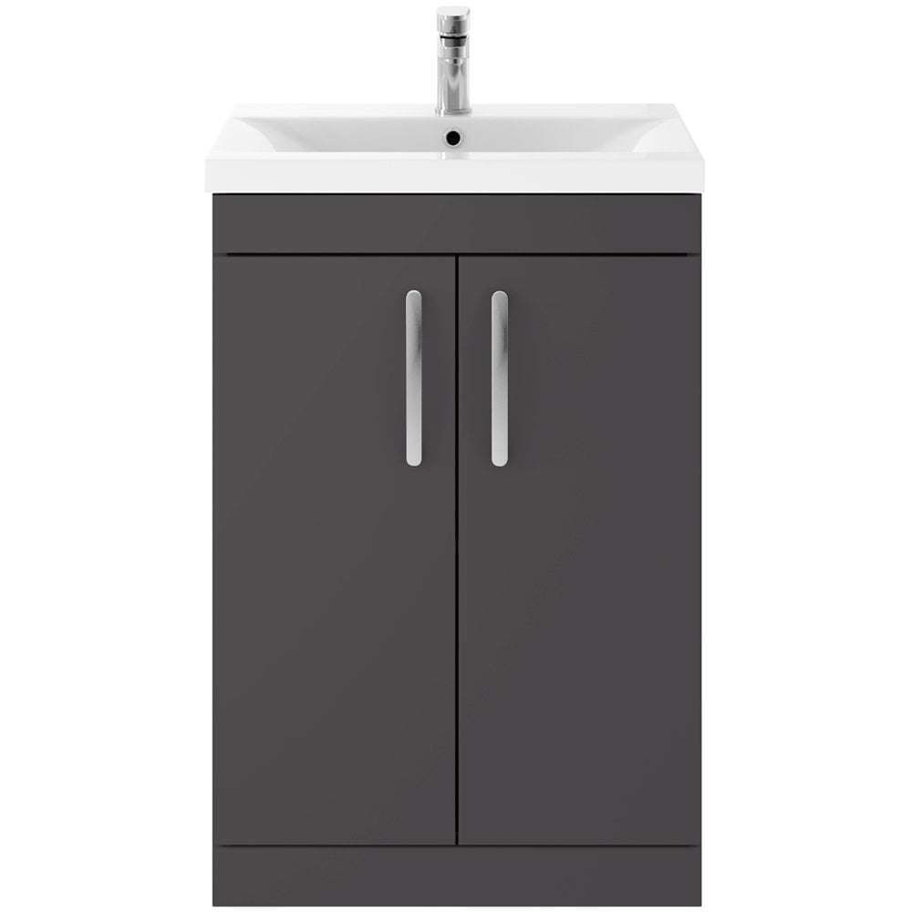Nuie Athena Gloss Grey Bathroom Suite Set 1
