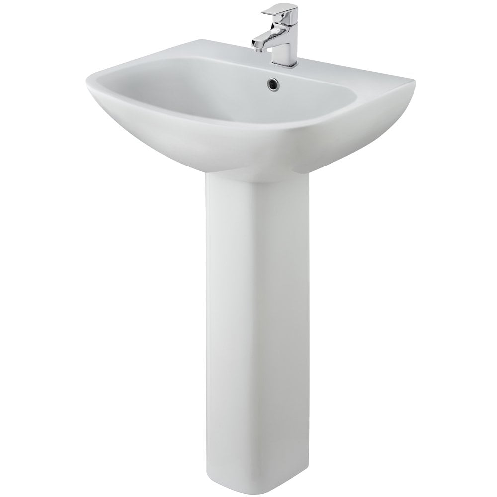 Nuie Ava 545x455 1TH White Basin and Pedestal NCG400