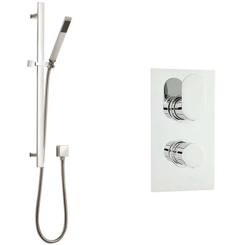 Hudson Reed Reign Thermostatic Shower Valve & Rectangular Slider Rail Kit