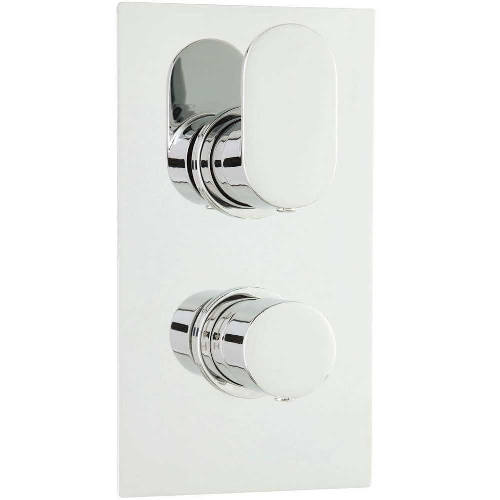 Hudson Reed Reign Thermostatic Shower Valve, Round Head 400mm & 4 Body Jets