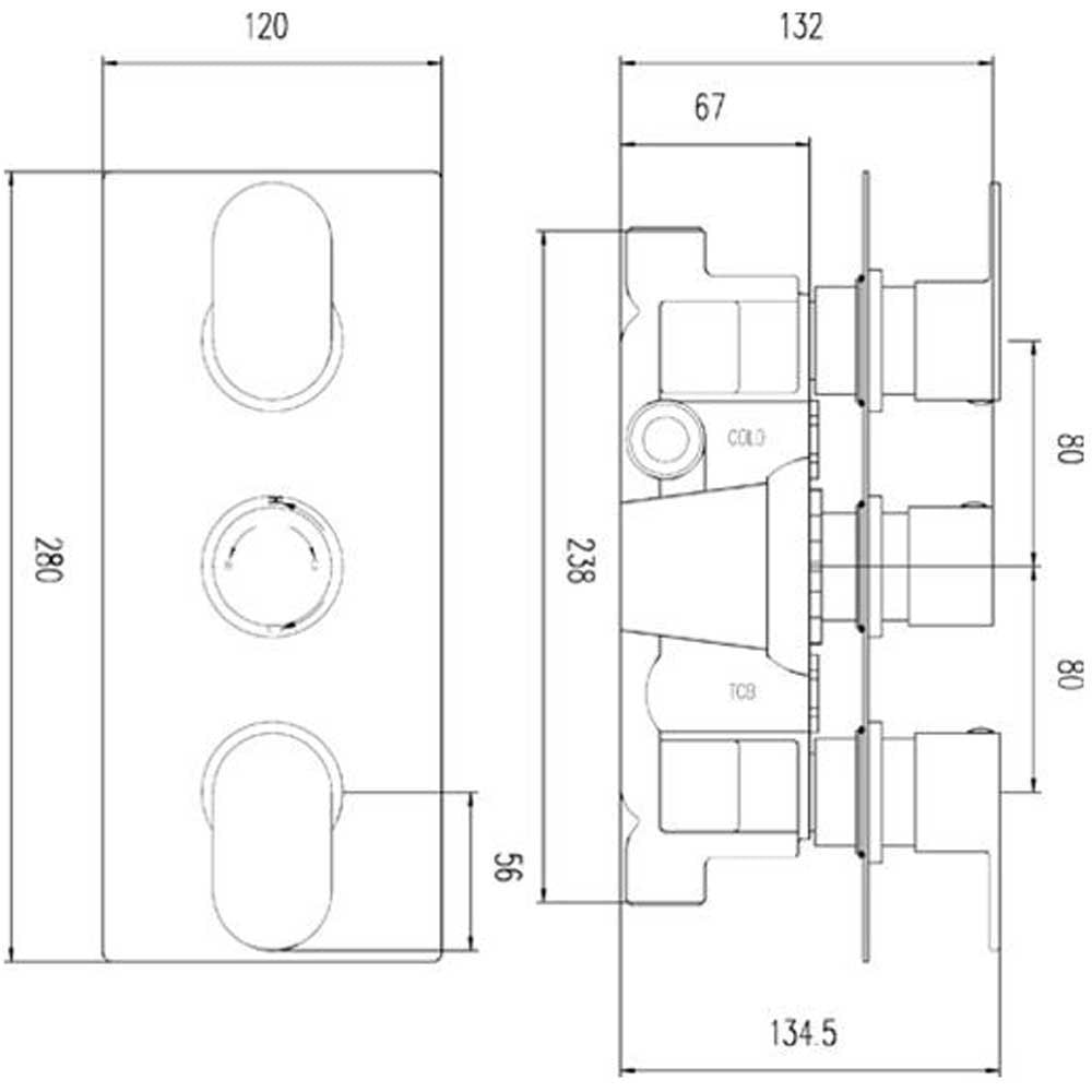 Hudson Reed Reign Thermostatic Shower Valve, Round Head 300mm, Riser & Body Jets HRSKIT440