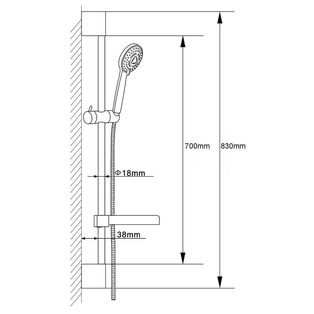 Hudson Reed Reign Thermostatic Shower Valve, Round Head 300mm, Riser & Body Jets HRSKIT440
