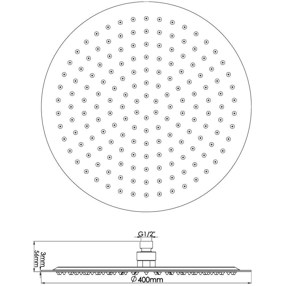 Hudson Reed Reign Thermostatic Shower Valve, Round Head 400mm, Riser & Body Jets HRSKIT450