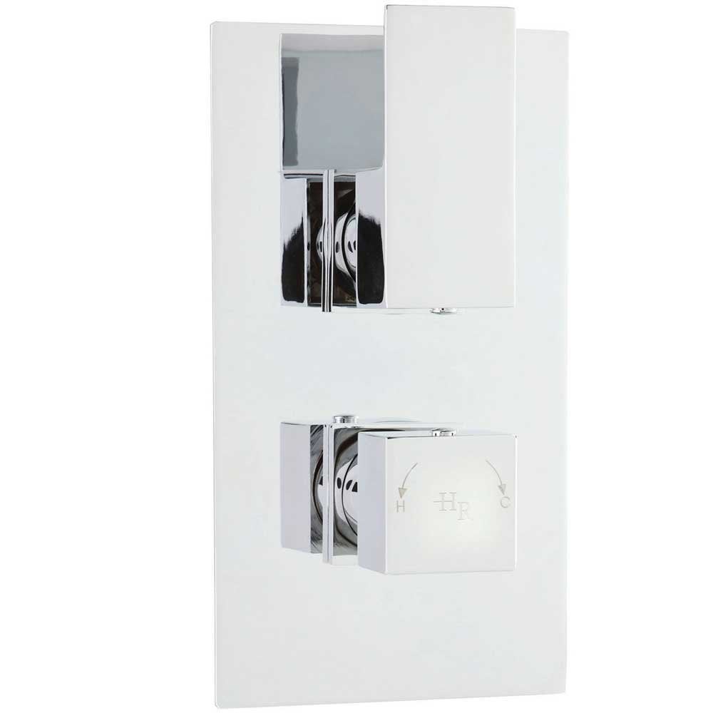 Hudson Reed Art Thermostatic Shower Valve, Square Head 270mm & Ceiling Arm