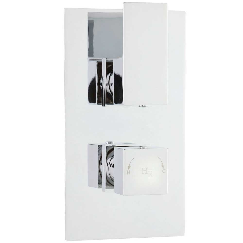 Hudson Reed Art Thermostatic Shower Valve, Square Head 400mm, Arm & 4 Body Jets