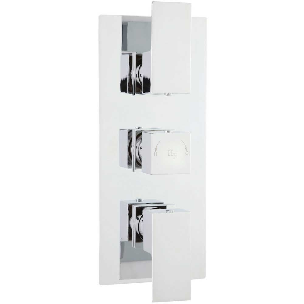 Hudson Reed Art Thermostatic Shower Valve, Rectangular Head 430mm, Riser Kit & Jets
