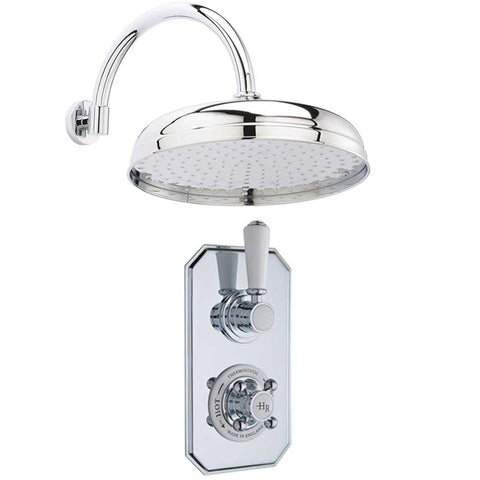 Hudson Reed Topaz Thermostatic Shower Valve, 300mm Rain Head & Curved Wall Arm HRSKIT1000
