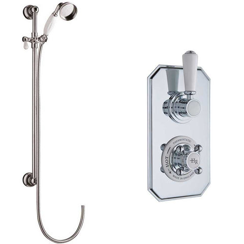 Hudson Reed Topaz Thermostatic Shower Valve & Traditional Slider Rail Kit HRSKIT1015