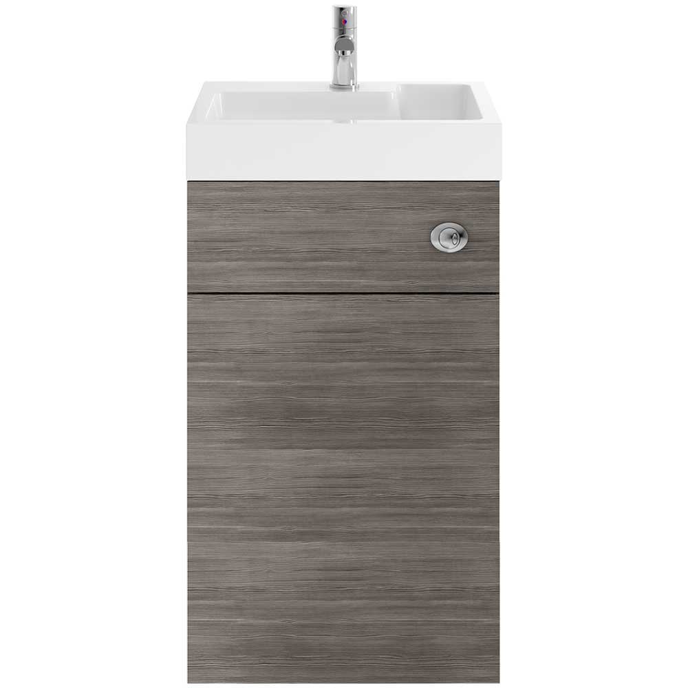 Nuie Athena Brown Grey Avola 2 in 1 WC Vanity Unit, Basin, Cistern & BTW Toilet