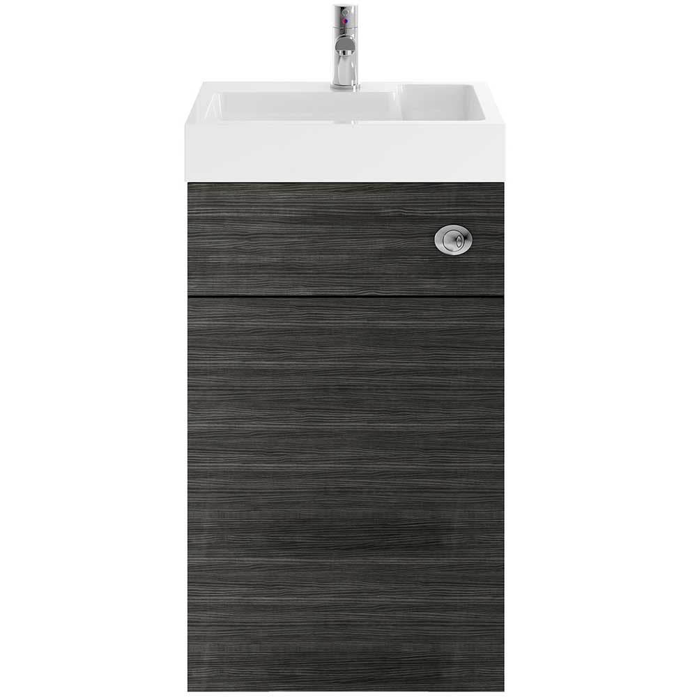 Nuie Athena Hacienda Black 2 in 1 WC Vanity Unit, Basin, Cistern & BTW Toilet