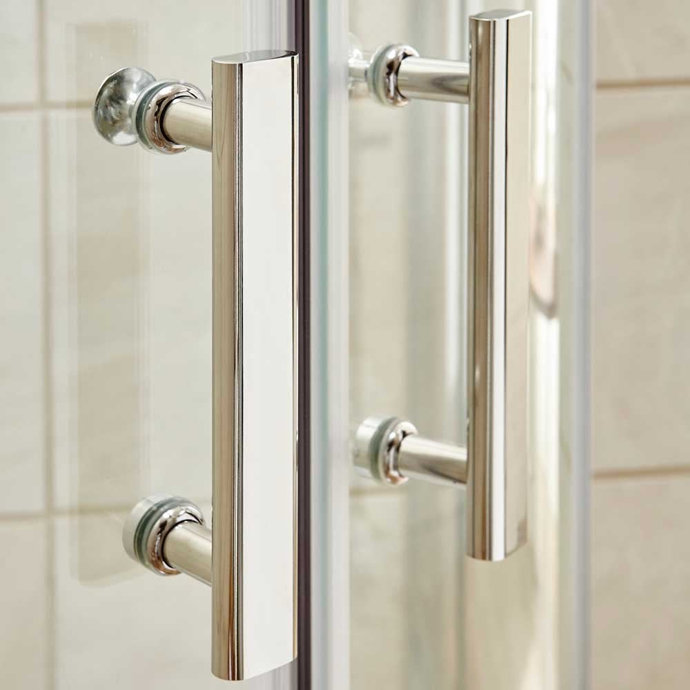 Nuie Pacific Chrome Corner Entry Shower Enclosure with Square Handles