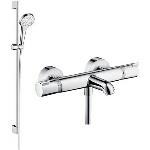 Hansgrohe Round Croma Select Rail Kit WithThermostatic  Bath/Shower Valve