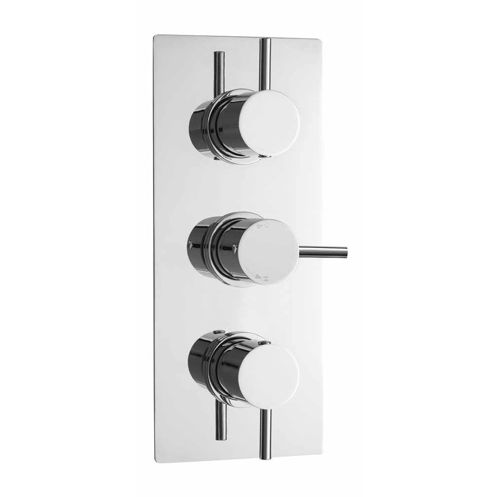 Nuie Quest Thermostatic Shower Mixer Valve, 200mm LED Head, Arm & Riser Kit