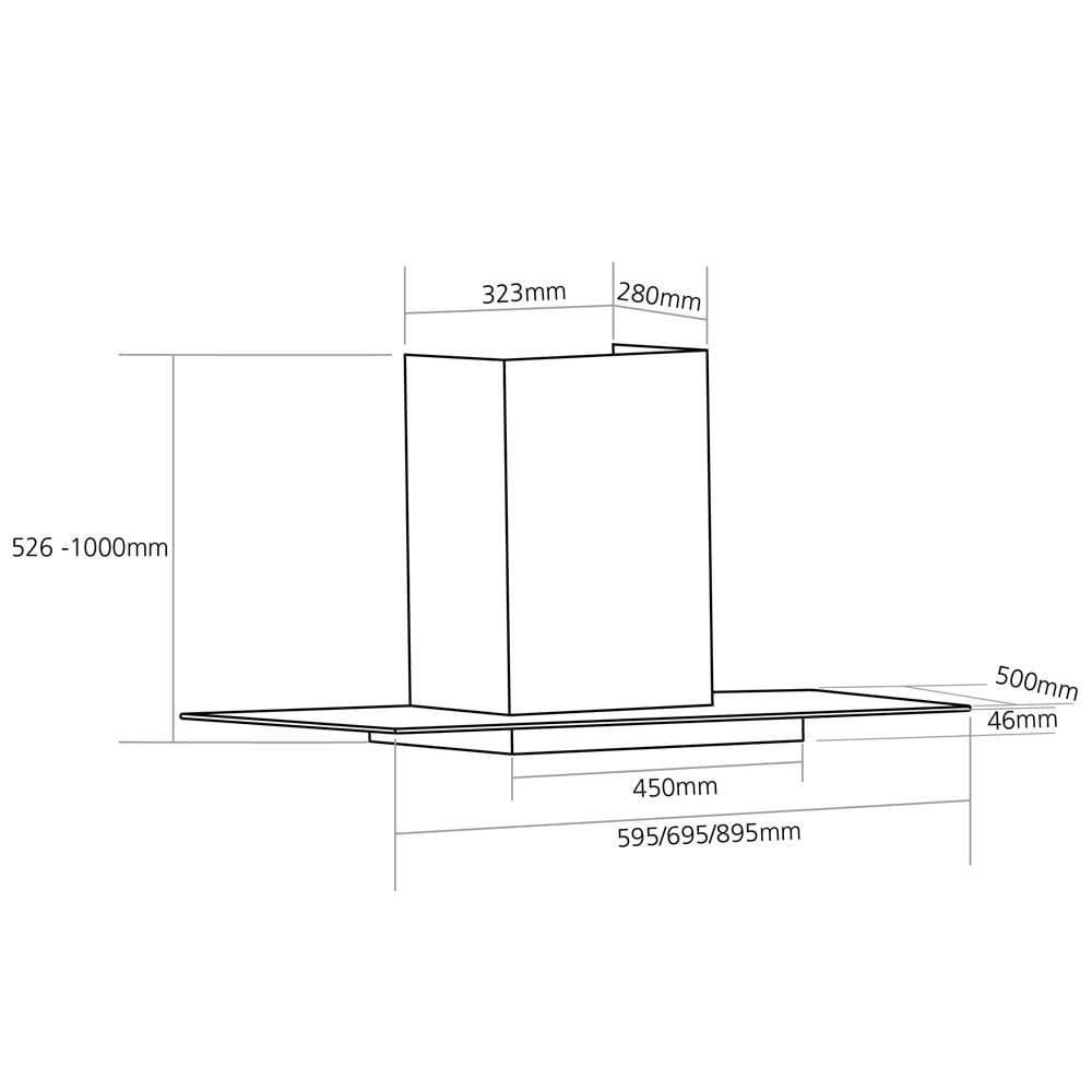 Caple Stainless Steel 50cm Wall Chimney Hood FGC720