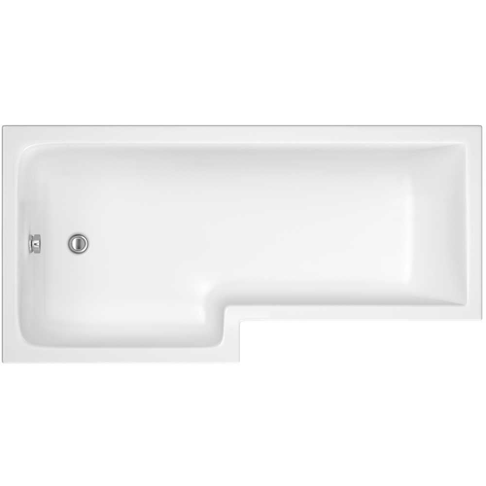 Nuie Square L Shape Single Ended Bath LH 1498x855x705
