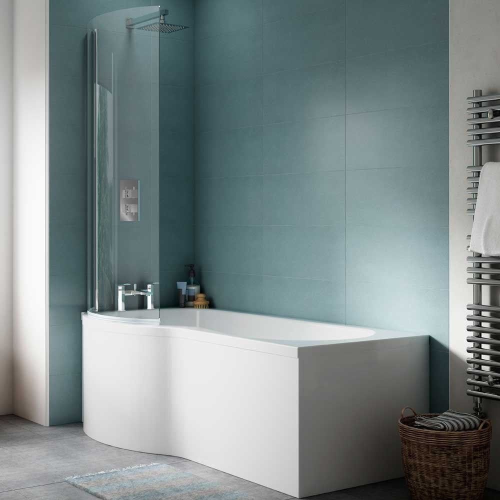 Nuie Curved P Shaped Single Ended Bath LH 1600x850x700