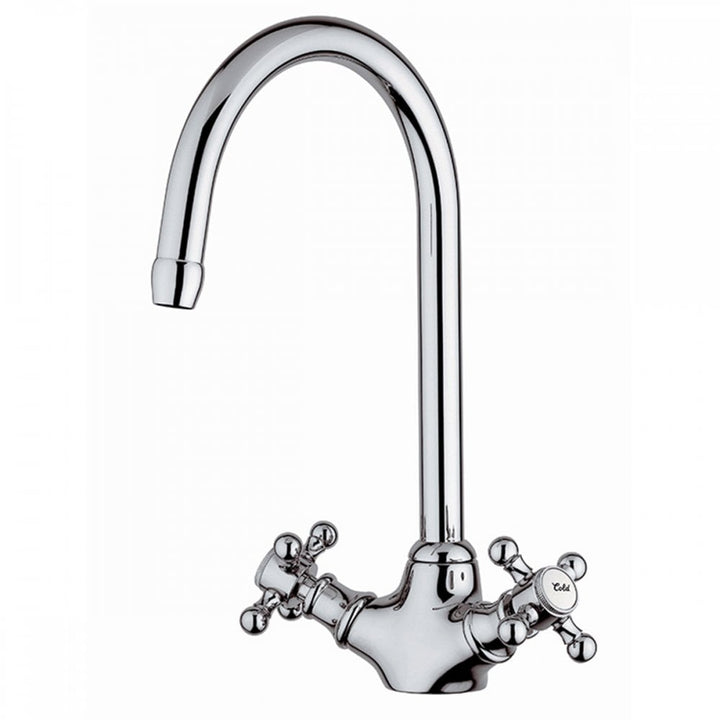 Traditional dual-handle kitchen sink mixer tap