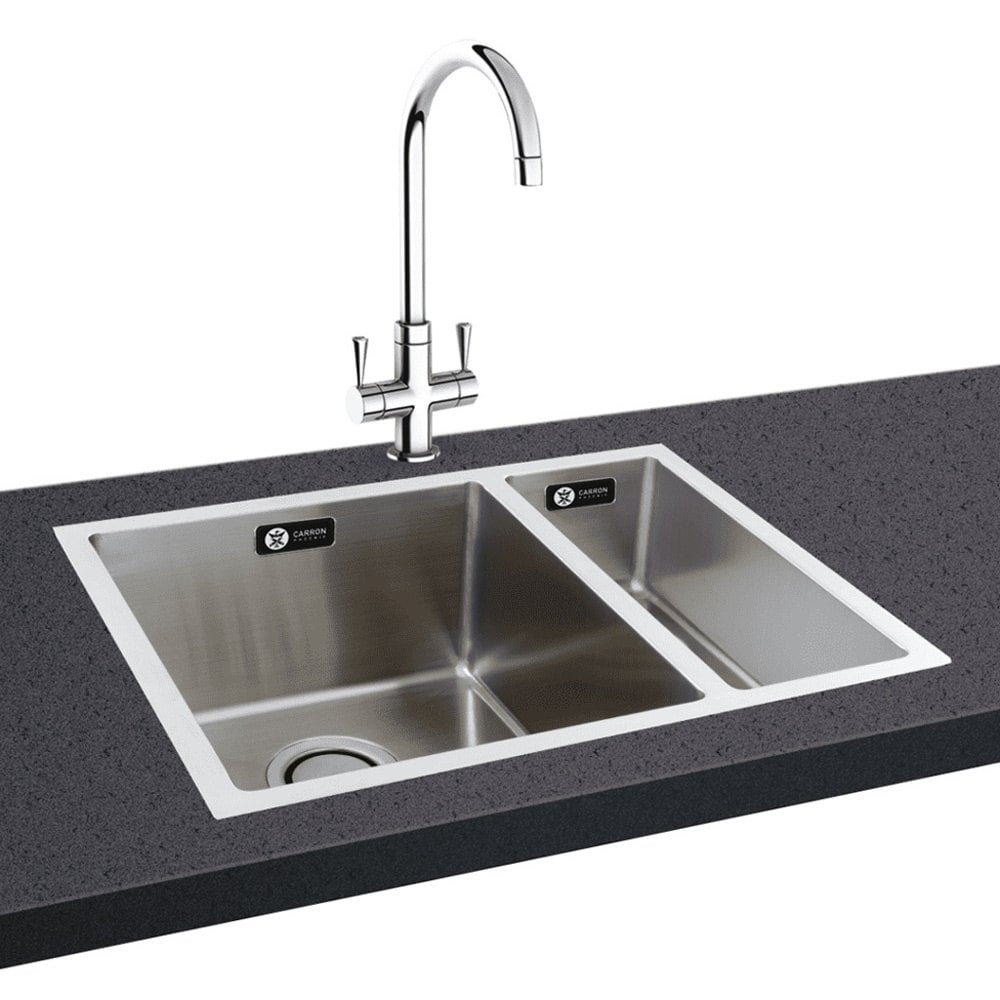 Carron Phoenix Deca 150 1.5 Bowl Stainless Steel Polished Undermount Sink & Waste
