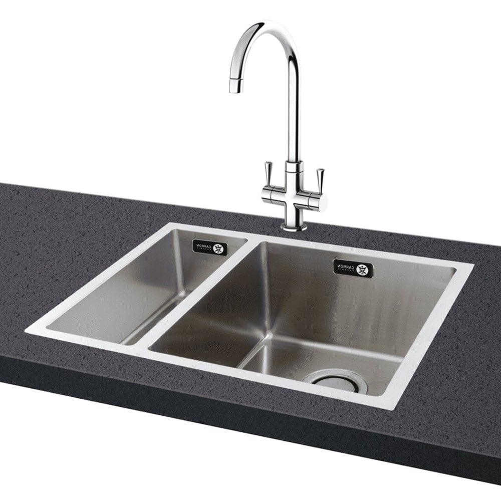 Carron Phoenix Deca 150 1.5 Bowl Stainless Steel Polished Undermount Sink & Waste 127.0442.746