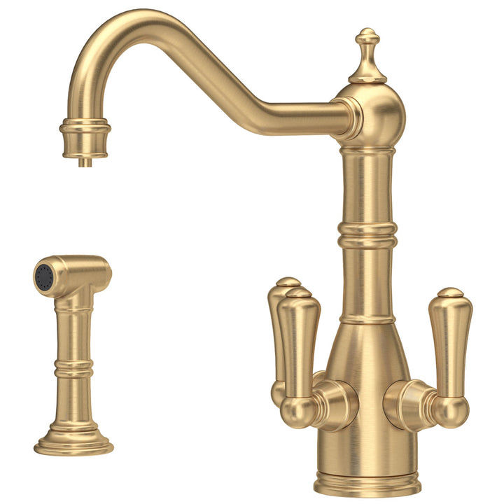 Perrin & Rowe Picardie Triple Lever Sink Filter Tap & Rinse with Classic Design