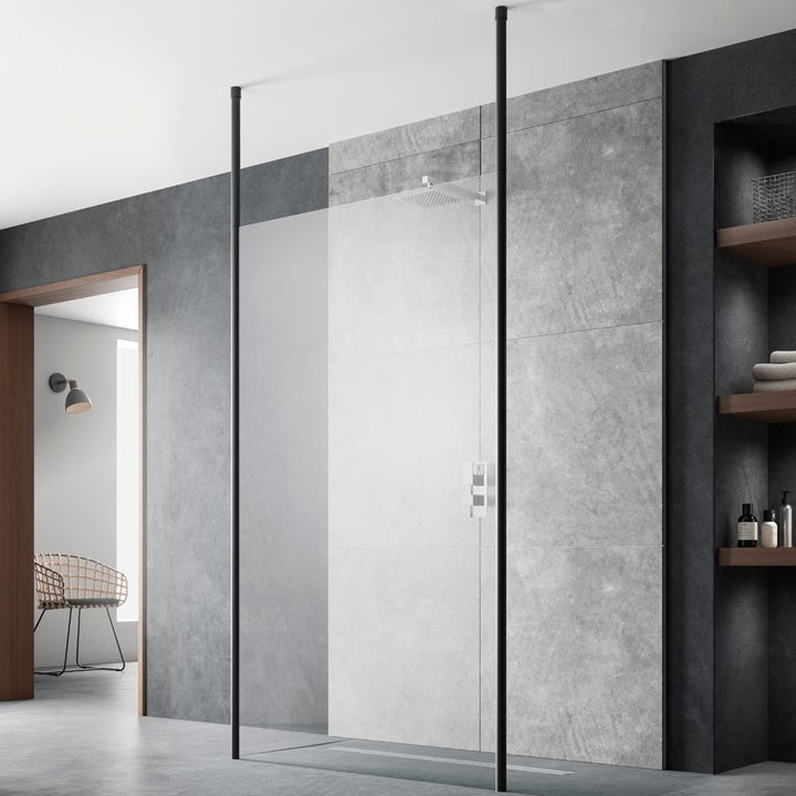 hudson-reed-black-wetroom-shower-screen--ceiling-posts-700mm-bgpcp070-