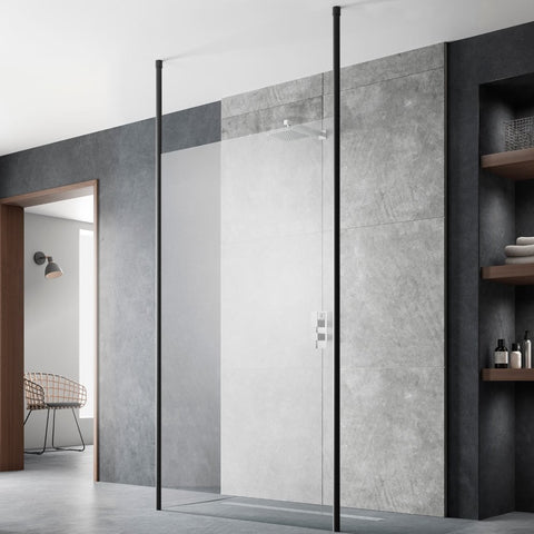 Hudson Reed Wetroom Shower Screen & Polished Chrome Ceiling Posts 1000mm BGPCP10