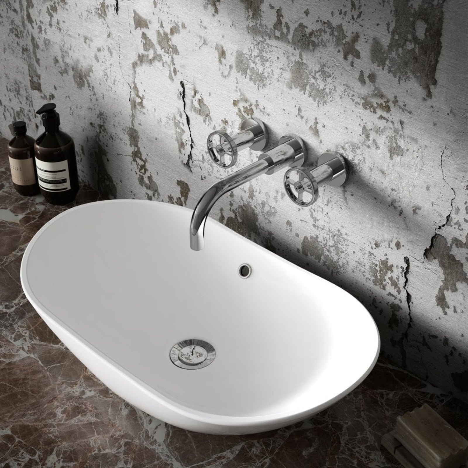 Hudson Reed Revolution Chrome Wall Mounted Basin Mixer Tap TIW317
