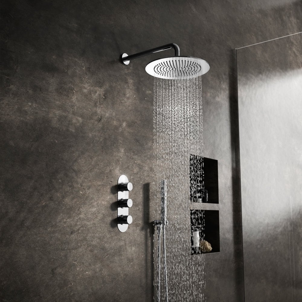 Hudson Reed Chrome Concealed Thermostatic Shower Valve With Diverter RNDTW02