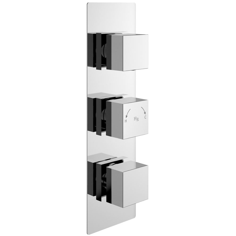 Hudson Reed Chrome Concealed Thermostatic Shower Valve With Diverter SQRTR03