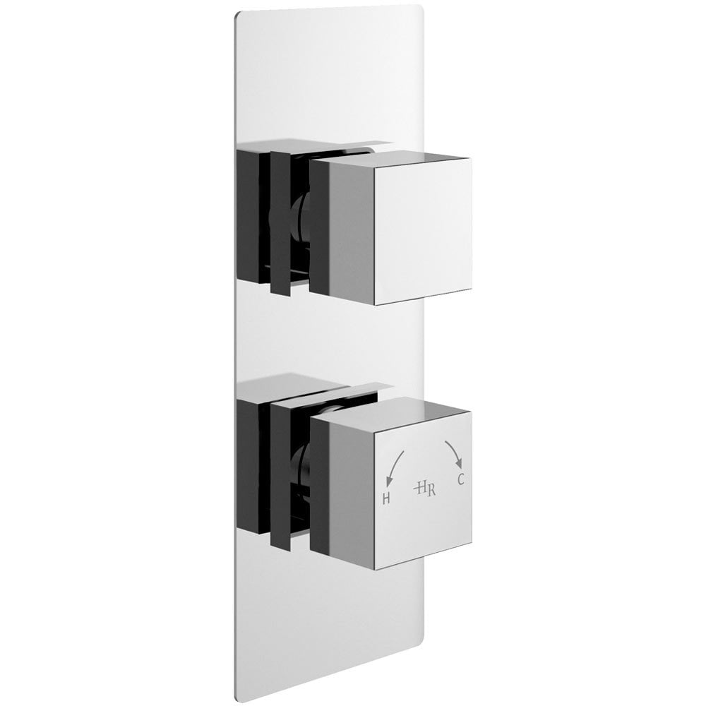 Hudson Reed Chrome Concealed Twin Handle Thermostatic Shower Valve SQRTW01