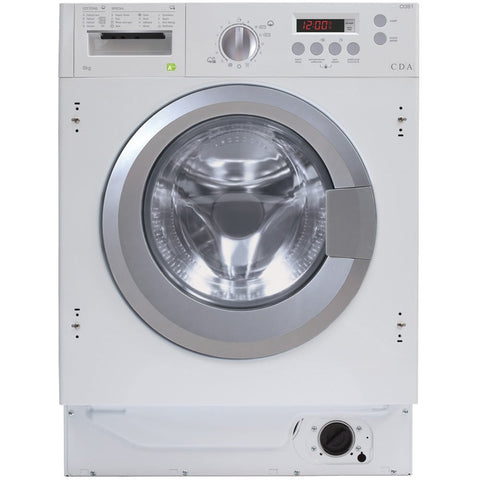 CDA Integrated White Washing Machine With 8kg Wash Load 1400 Spin Speed CI381